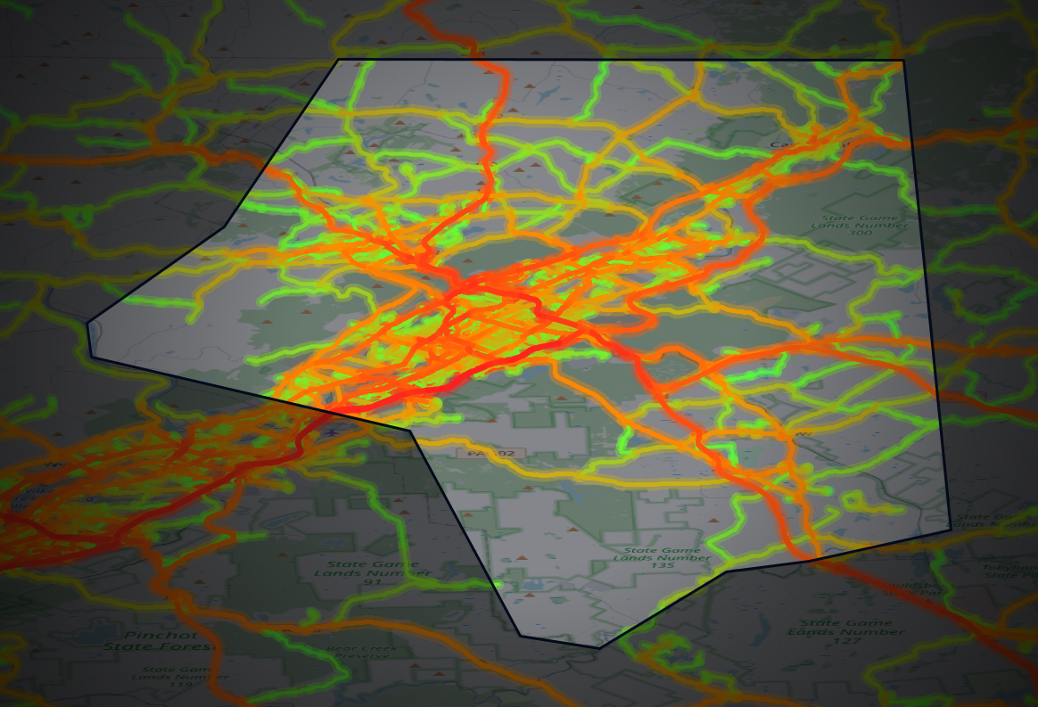 Traffic map of Lackawanna, Pennsylvania