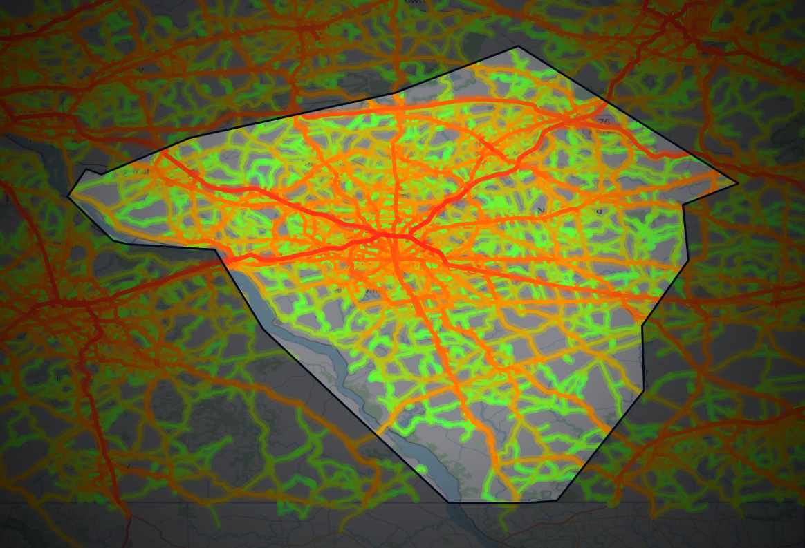 Traffic map of Lancaster, Pennsylvania