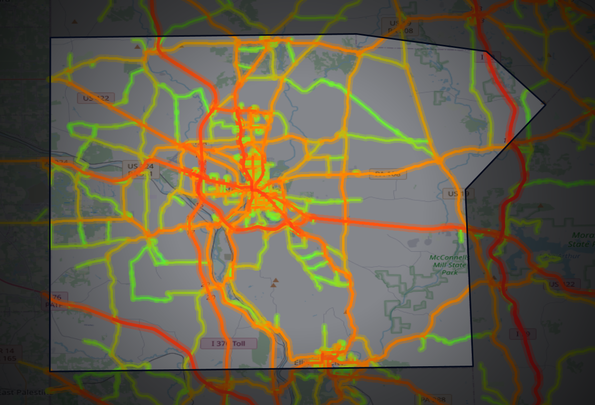Traffic map of Lawrence, Pennsylvania