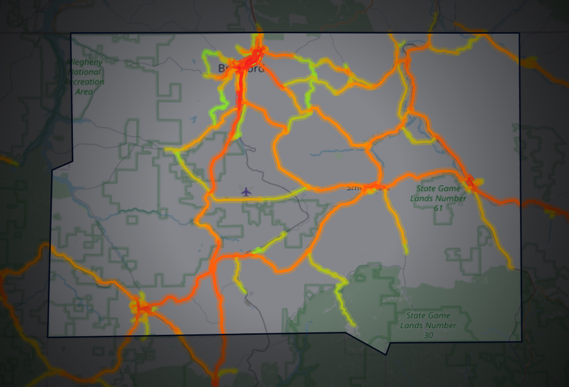 Traffic map of McKean, Pennsylvania