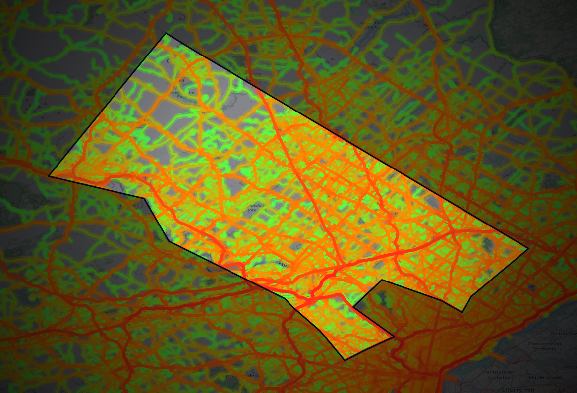 Traffic map of Montgomery, Pennsylvania
