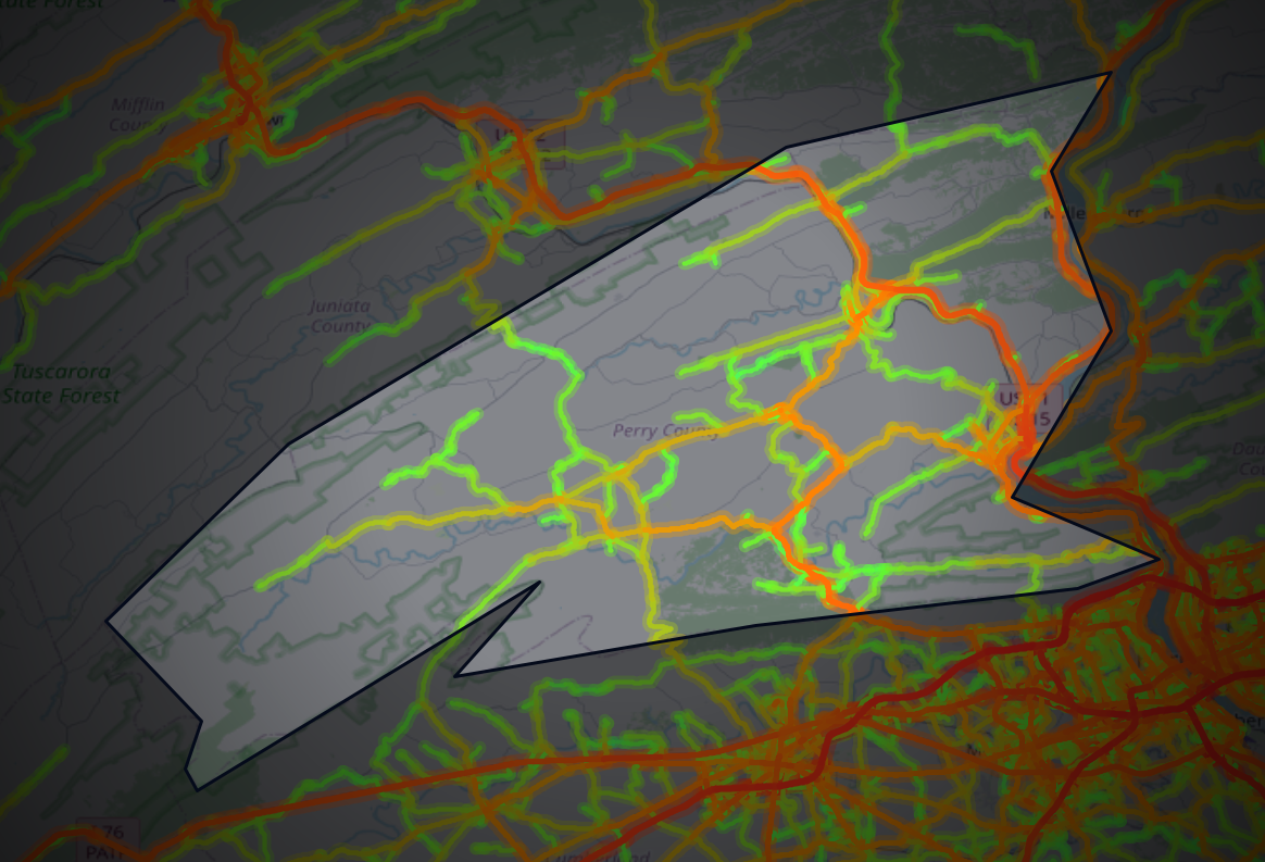 Traffic map of Perry, Pennsylvania