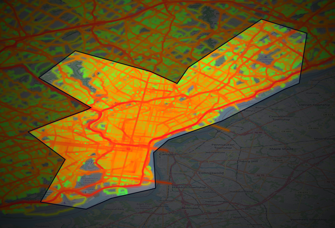 Traffic map of Philadelphia, Pennsylvania