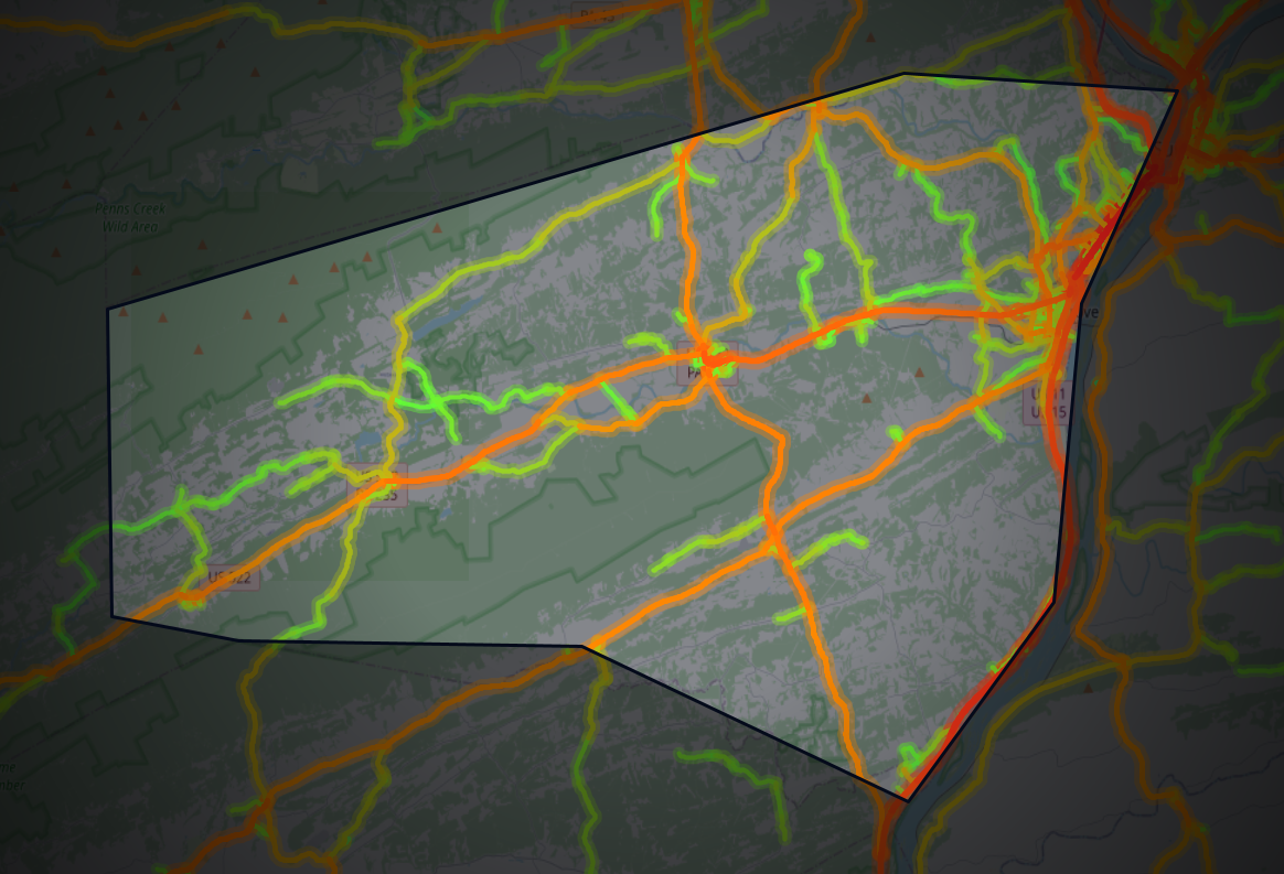 Traffic map of Snyder, Pennsylvania