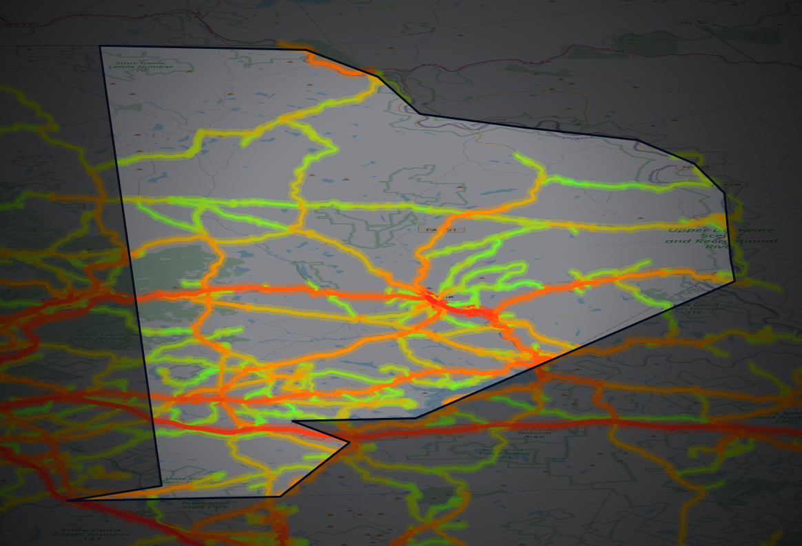 Traffic map of Wayne, Pennsylvania