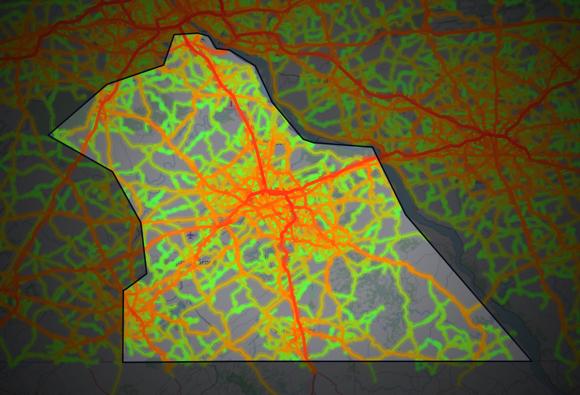 Traffic map of York, Pennsylvania