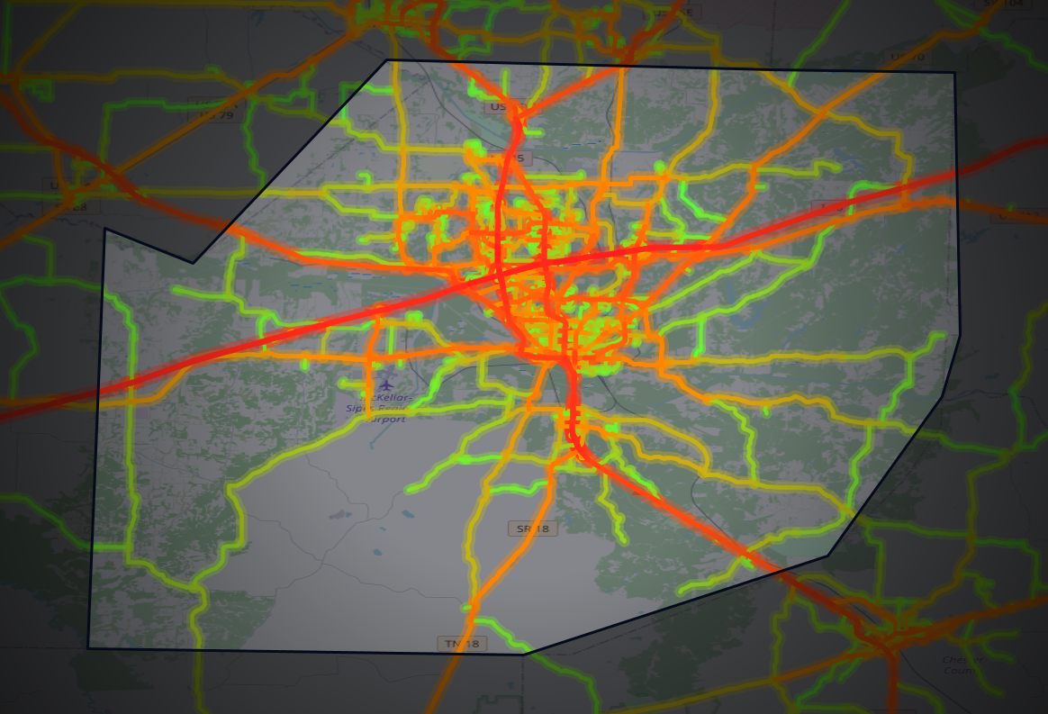 Traffic map of Madison, Tennessee