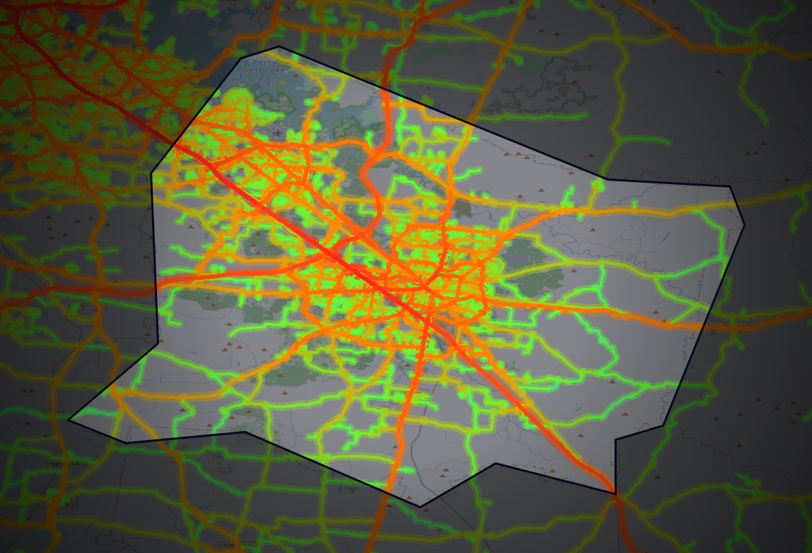 Traffic map of Rutherford, Tennessee