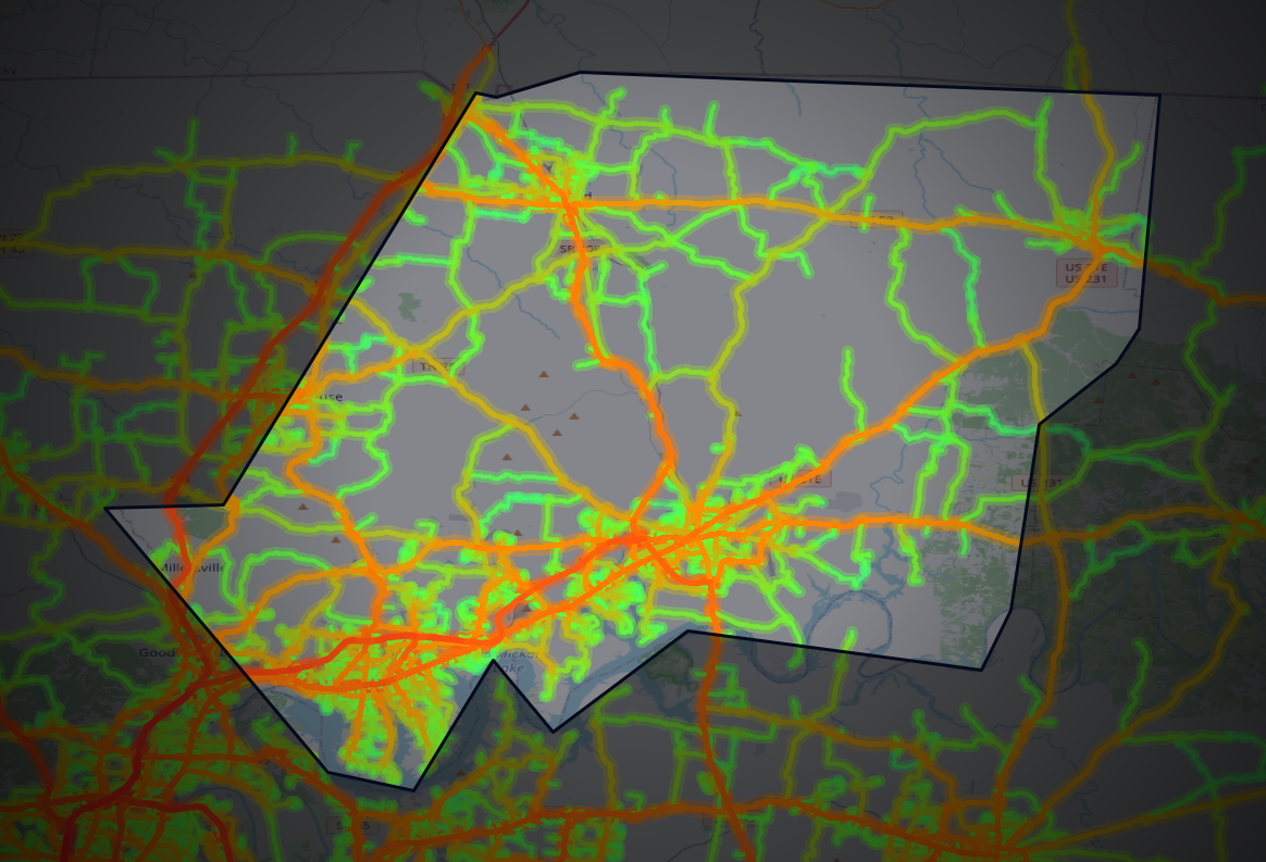 Traffic map of Sumner, Tennessee