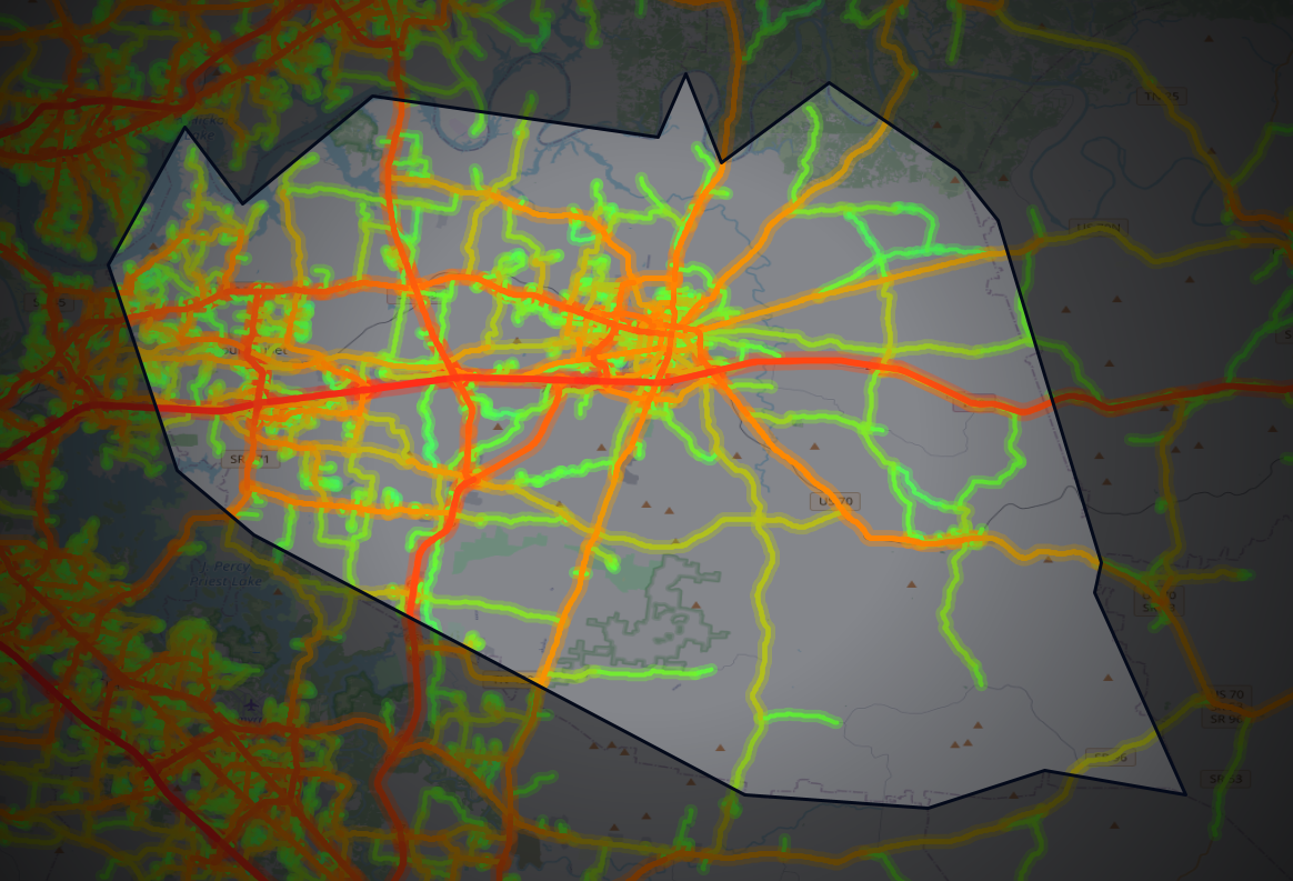Traffic map of Wilson, Tennessee