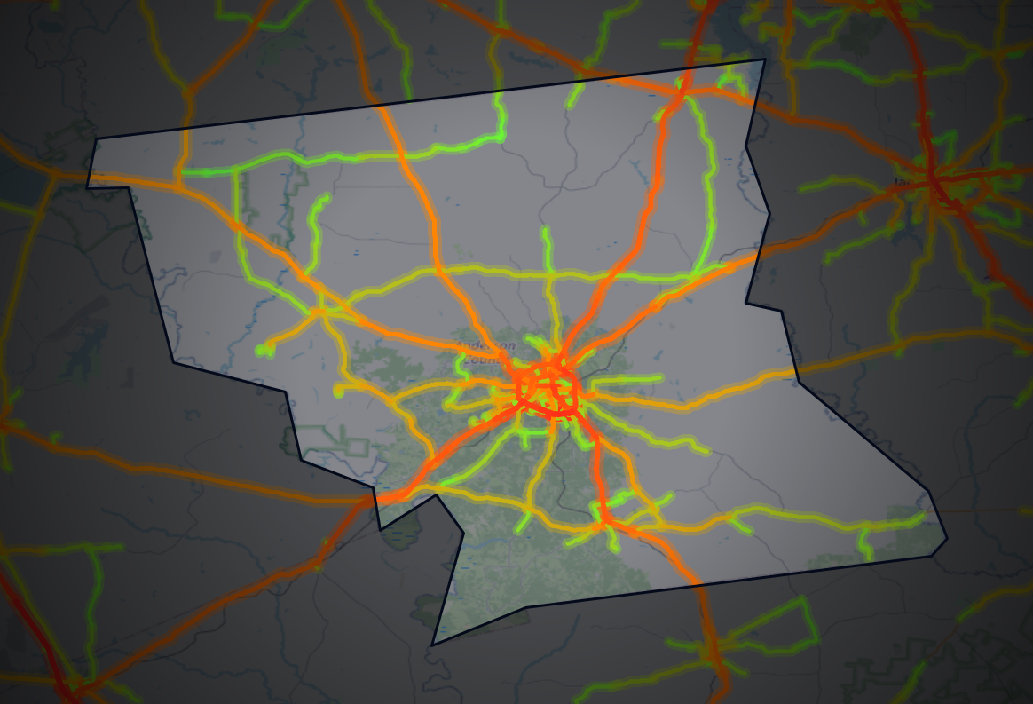 Traffic map of Anderson, Texas