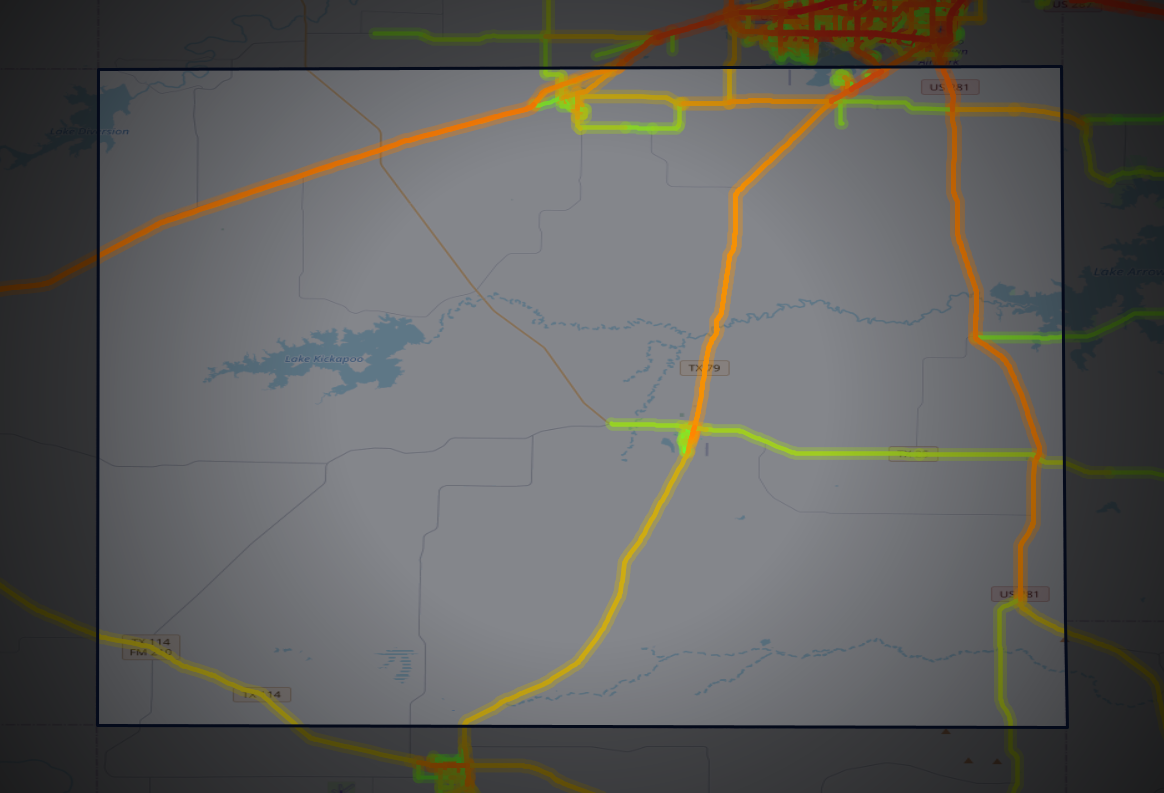 Traffic map of Archer, Texas
