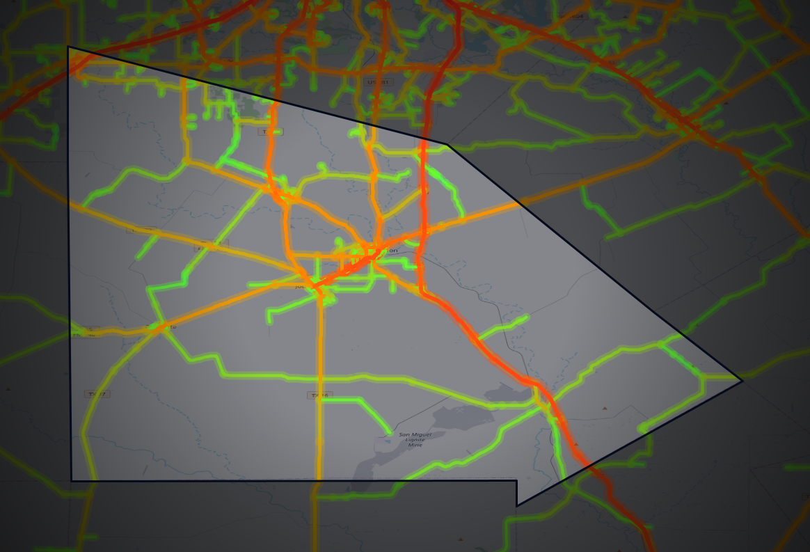 Traffic map of Atascosa, Texas