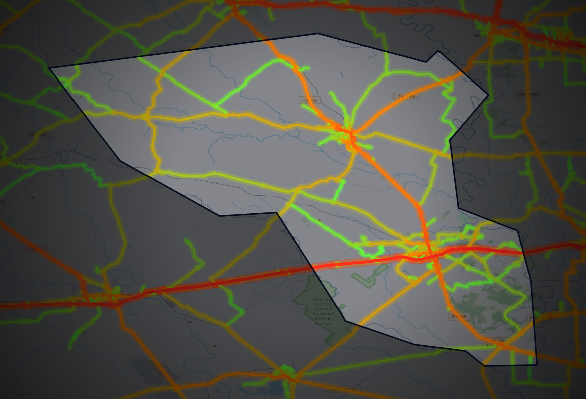 Traffic map of Austin, Texas