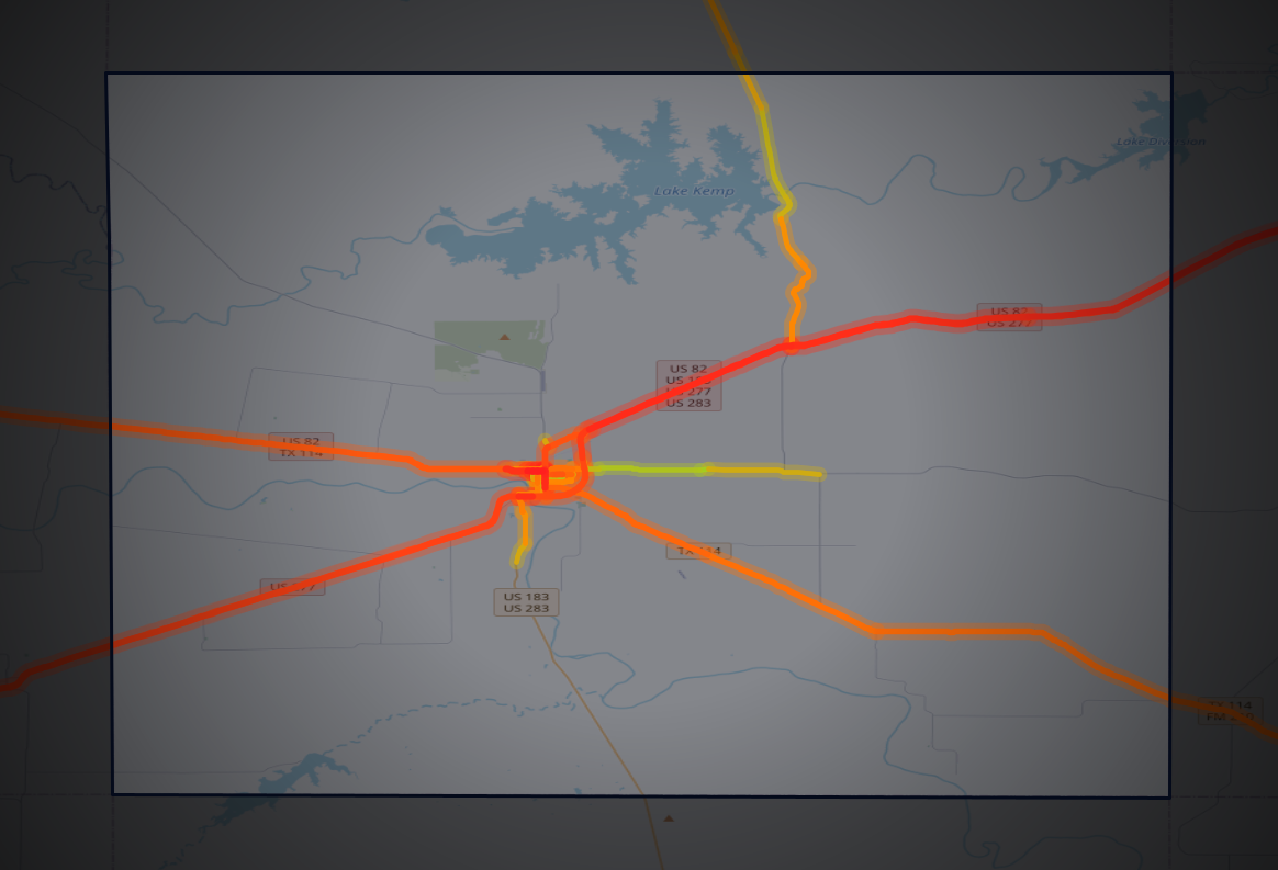 Traffic map of Baylor, Texas