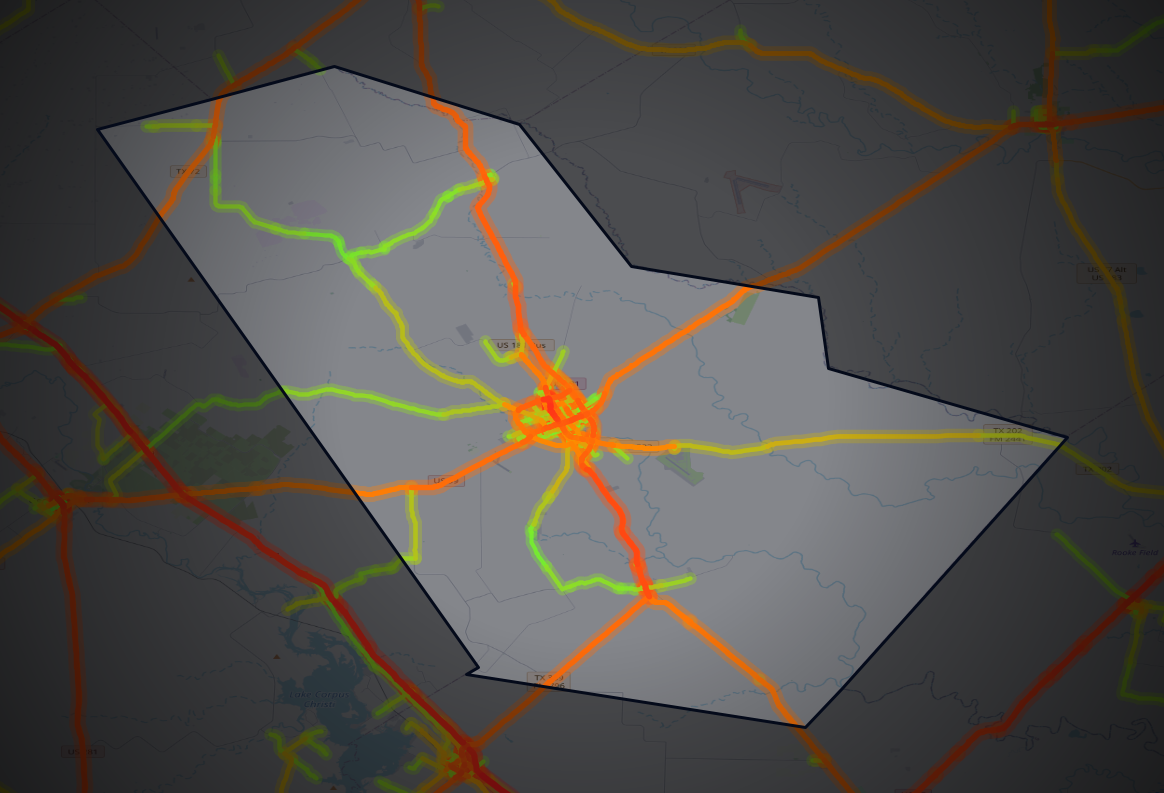 Traffic map of Bee, Texas
