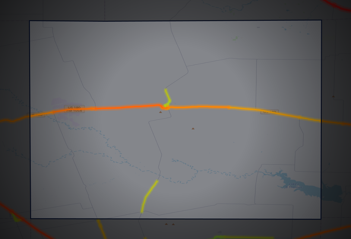 Traffic map of Borden, Texas