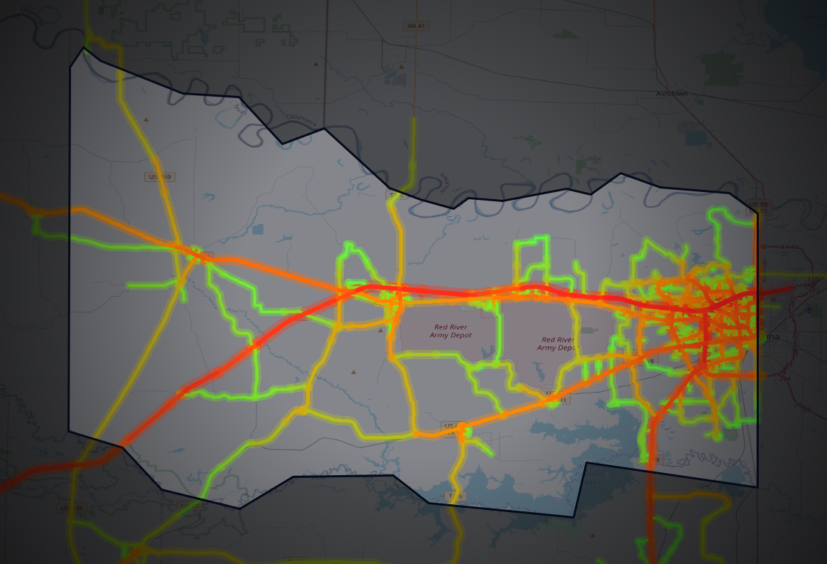 Traffic map of Bowie, Texas