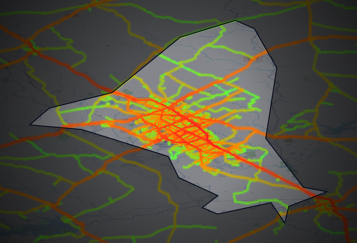Traffic map of Brazos, Texas