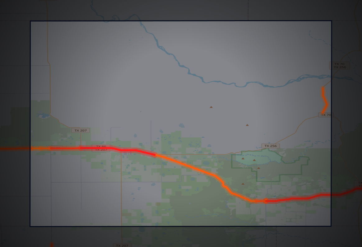 Traffic map of Briscoe, Texas