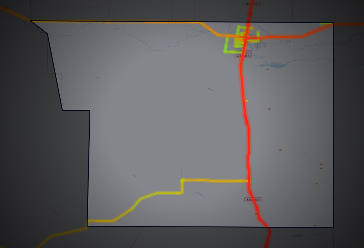 Traffic map of Brooks, Texas