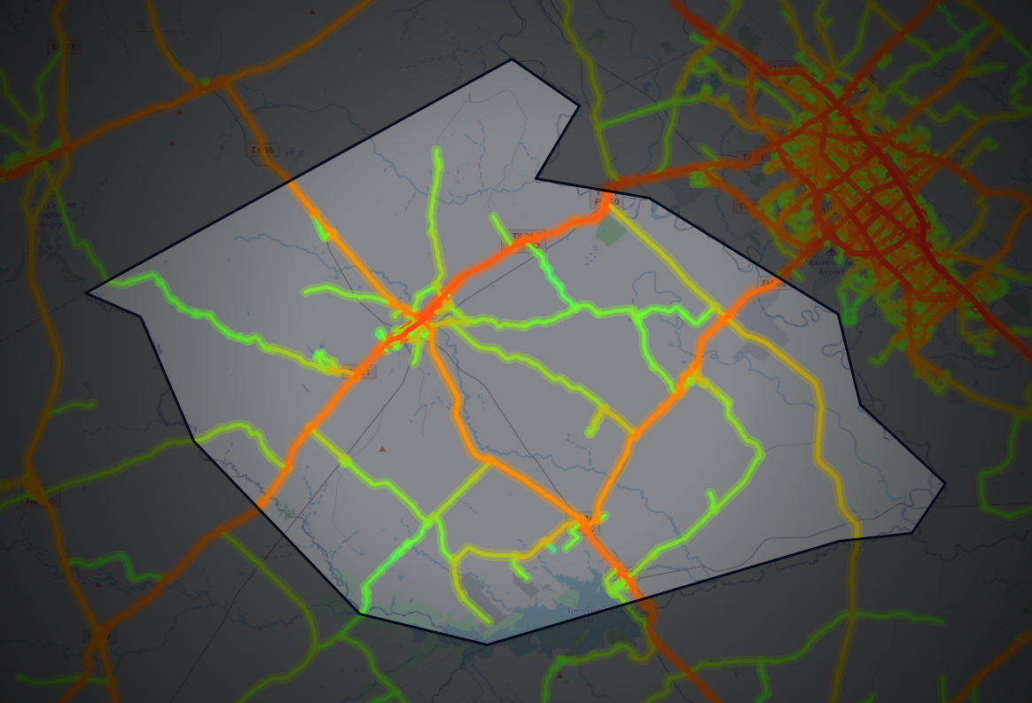 Traffic map of Burleson, Texas