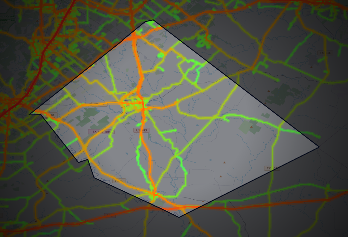 Traffic map of Caldwell, Texas