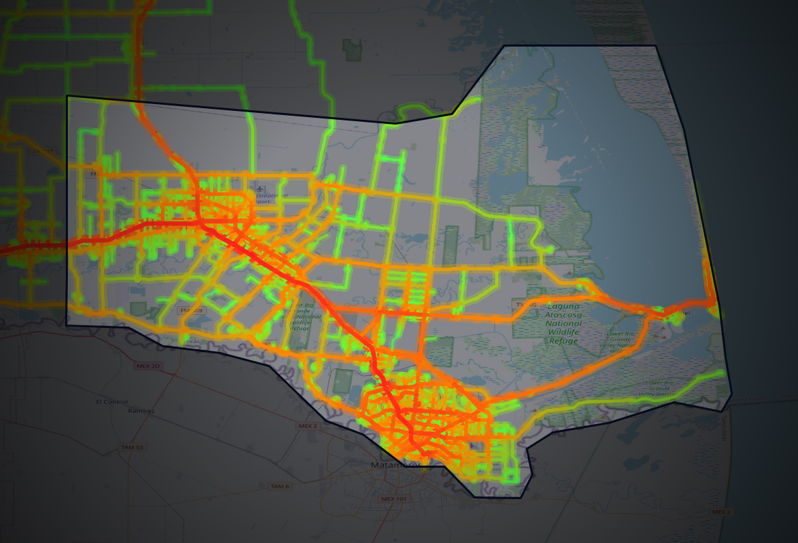 Traffic map of Cameron, Texas