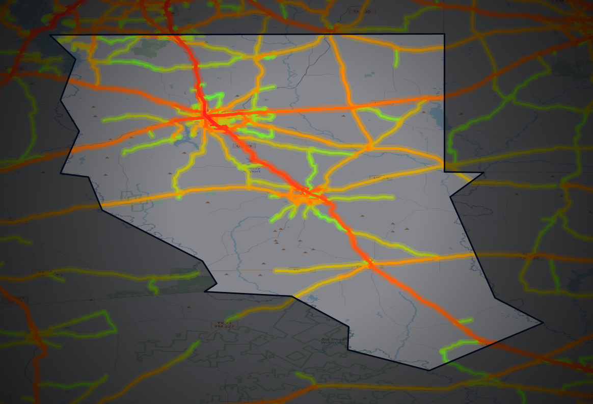 Traffic map of Cherokee, Texas