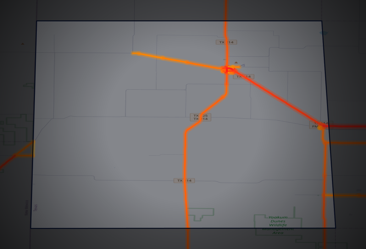 Traffic map of Cochran, Texas