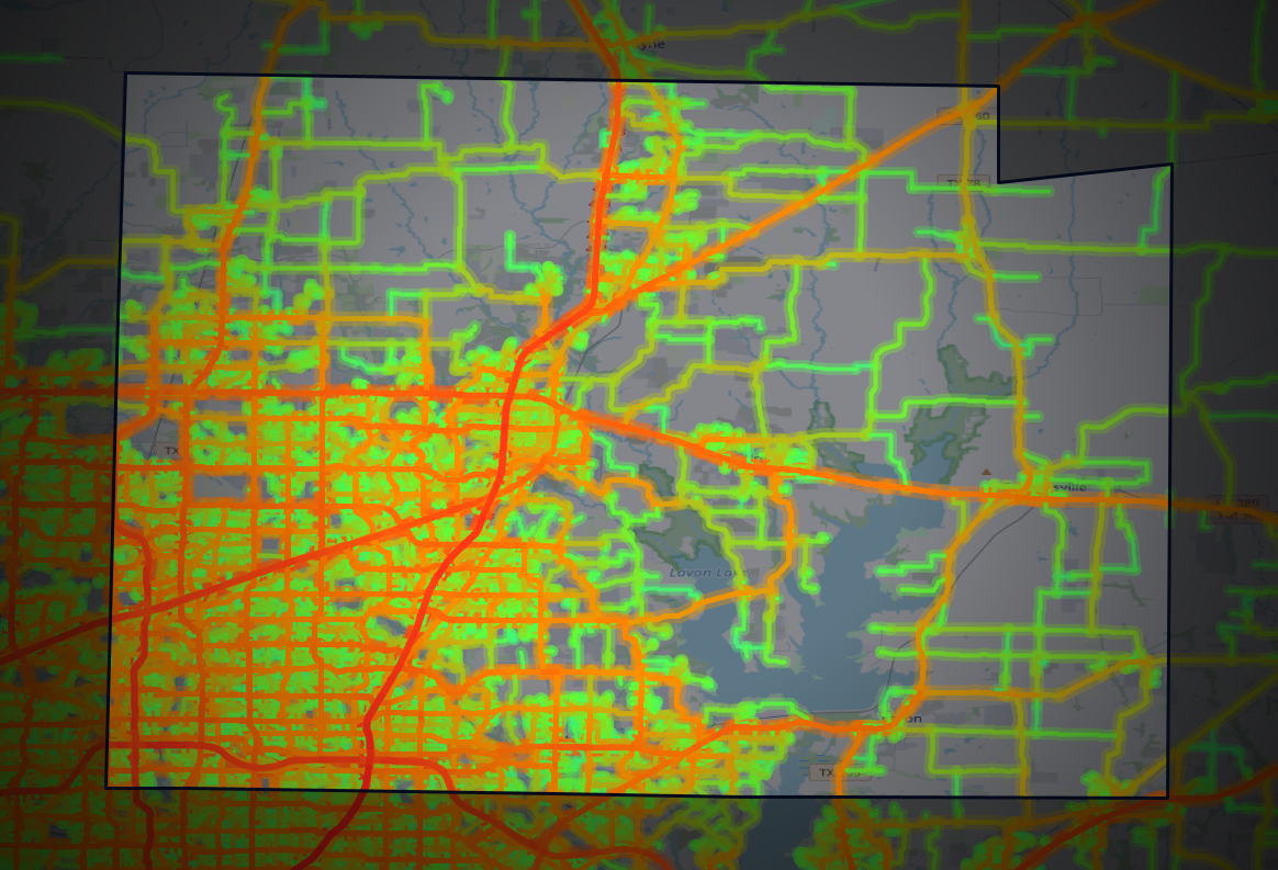 Traffic map of Collin, Texas