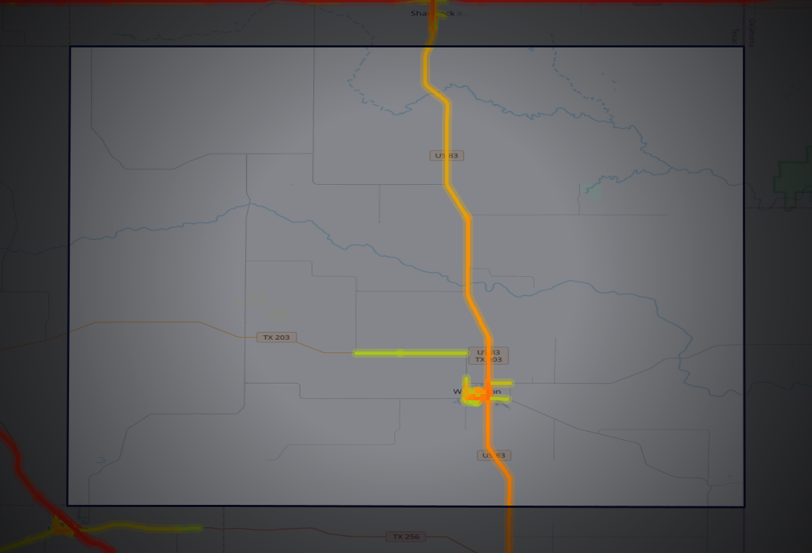 Traffic map of Collingsworth, Texas