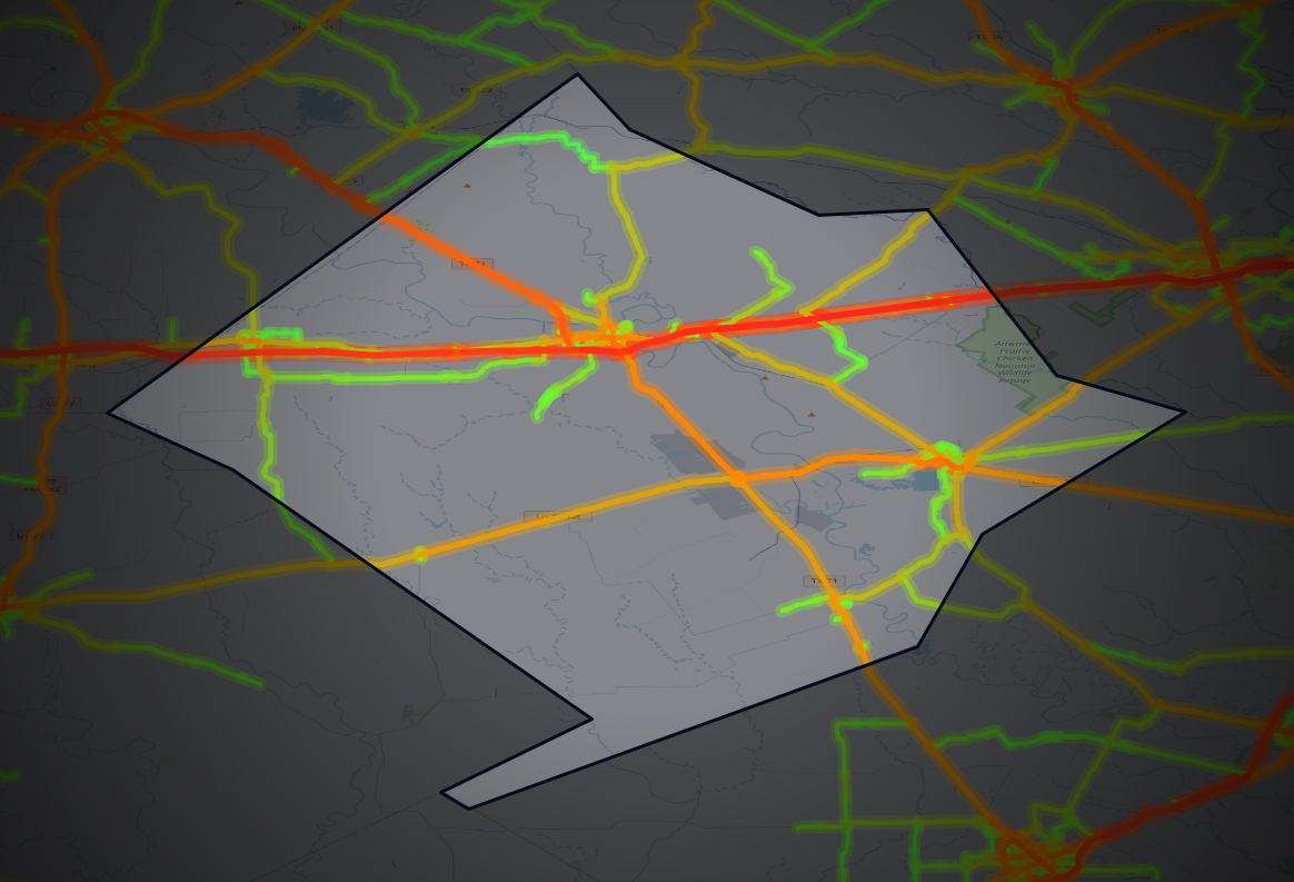 Traffic map of Colorado, Texas