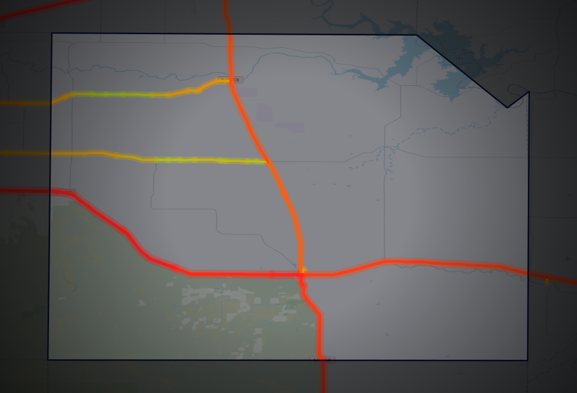 Traffic map of Concho, Texas