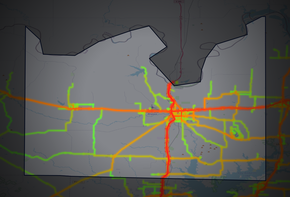 Traffic map of Cooke, Texas