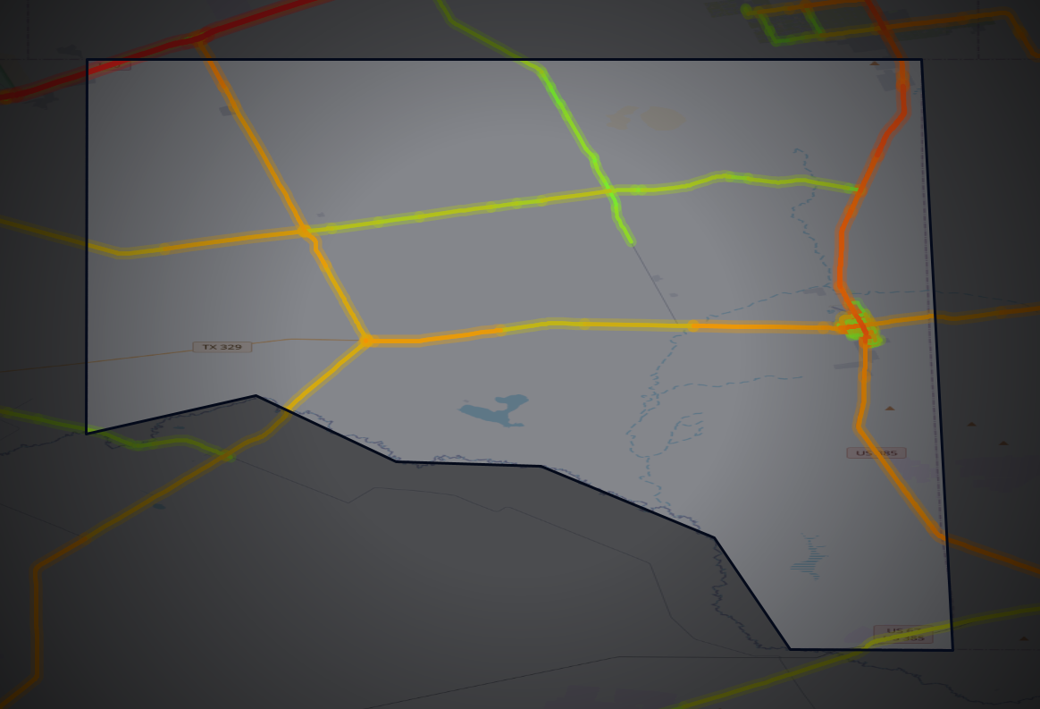 Traffic map of Crane, Texas
