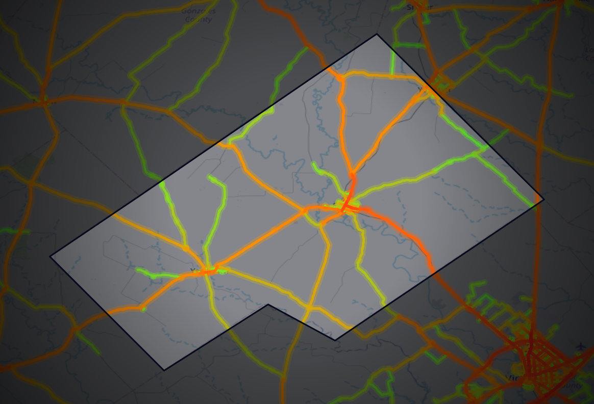 Traffic map of DeWitt, Texas