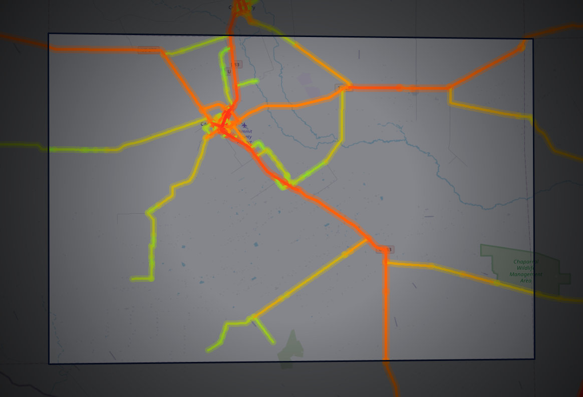 Traffic map of Dimmit, Texas