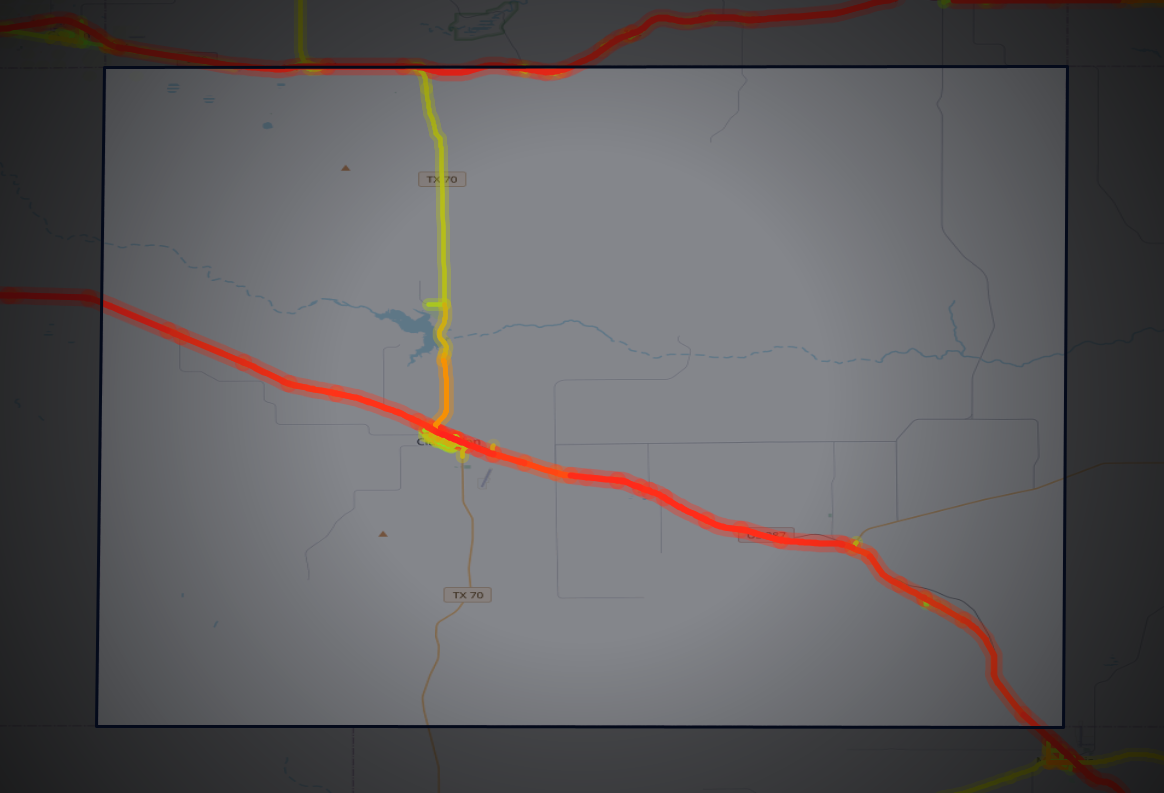 Traffic map of Donley, Texas