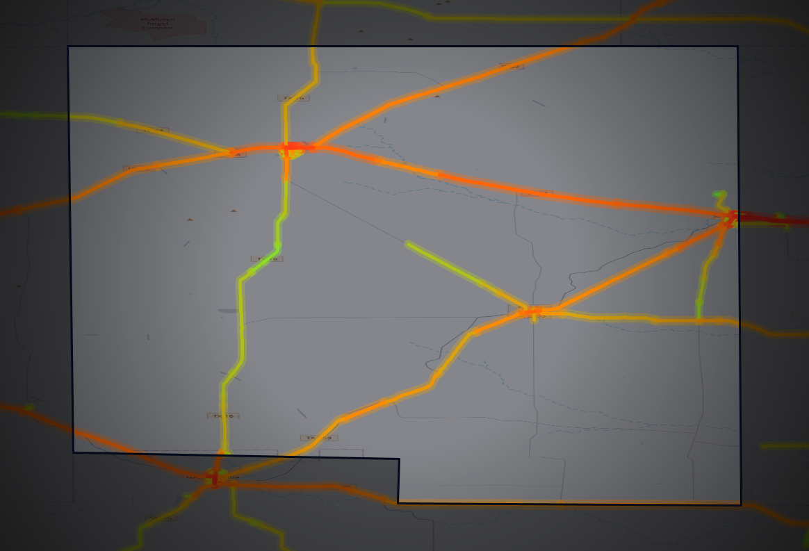 Traffic map of Duval, Texas