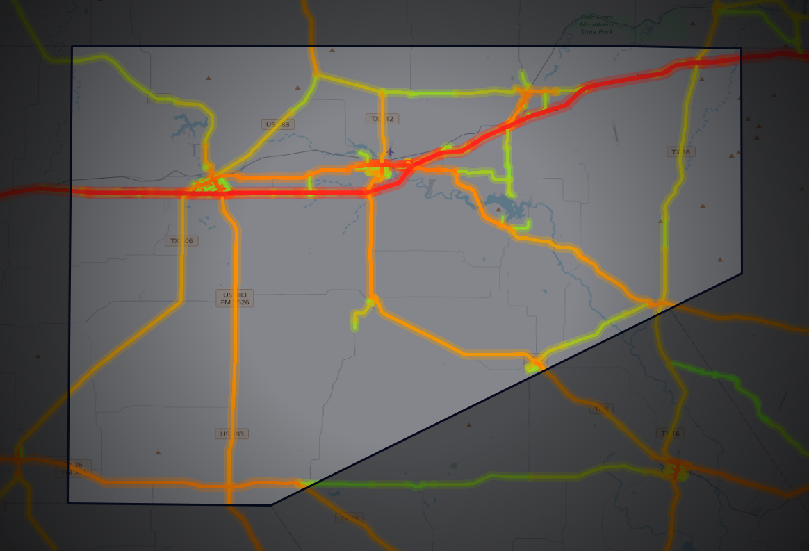 Traffic map of Eastland, Texas