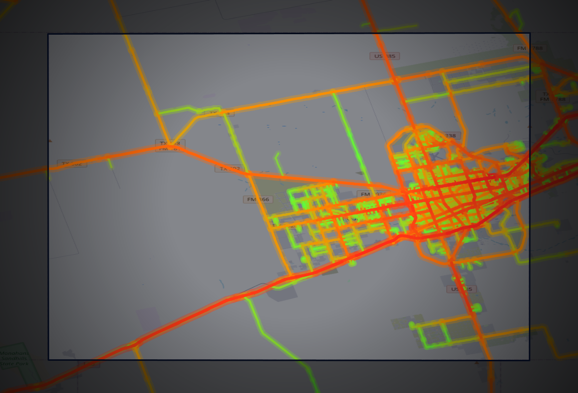 Traffic map of Ector, Texas