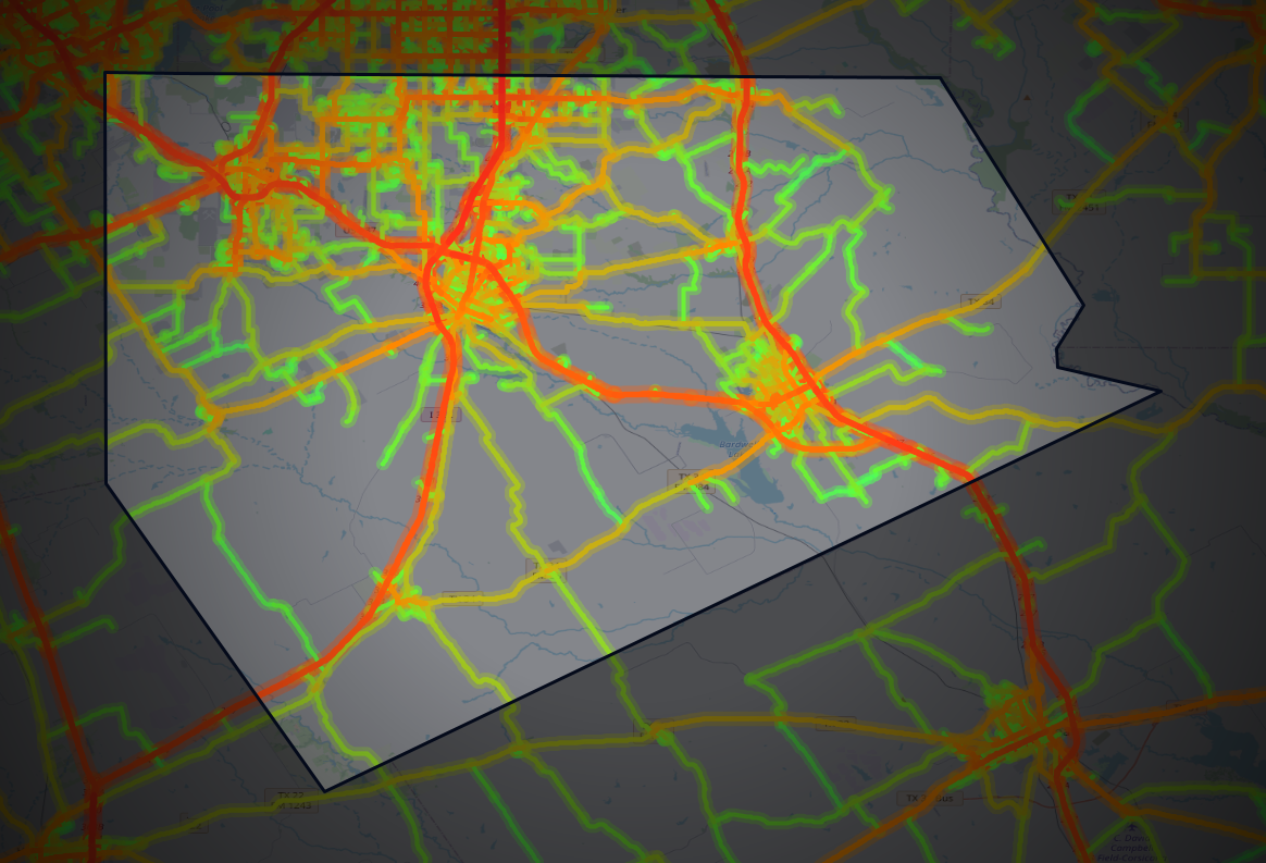 Traffic map of Ellis, Texas