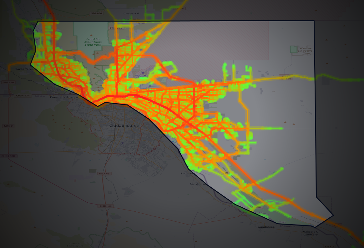 Traffic map of El Paso, Texas