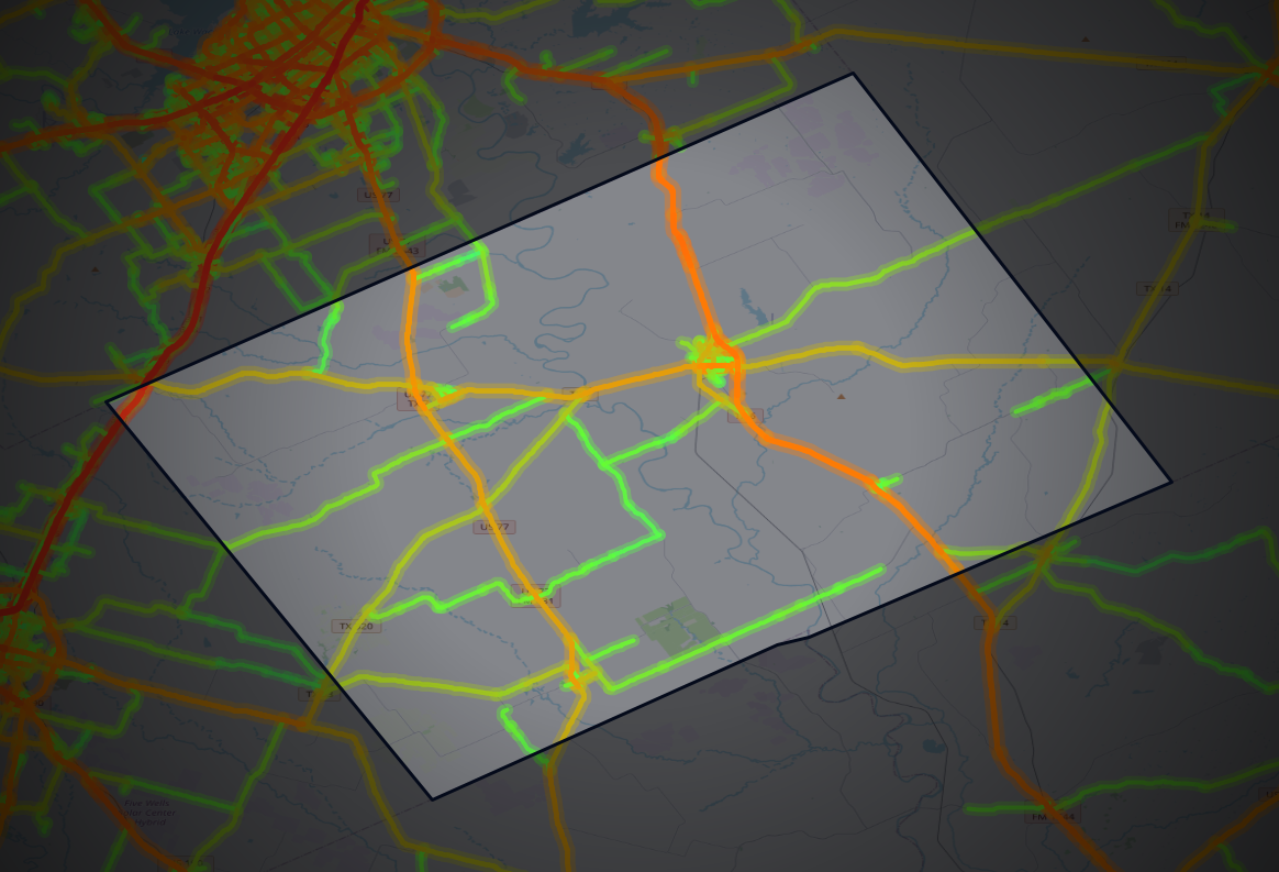 Traffic map of Falls, Texas