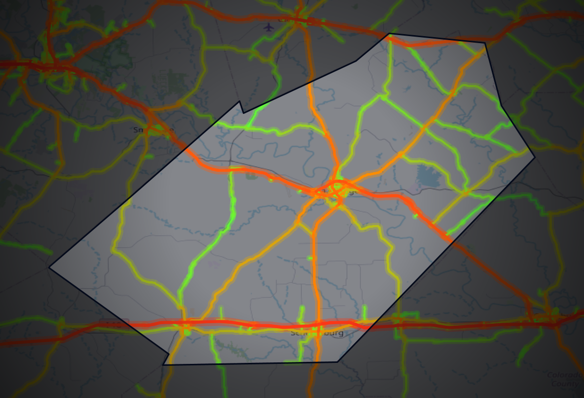 Traffic map of Fayette, Texas