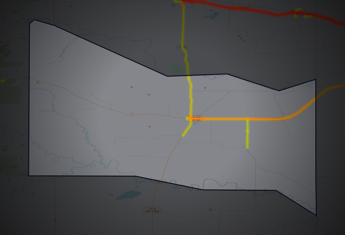 Traffic map of Foard, Texas
