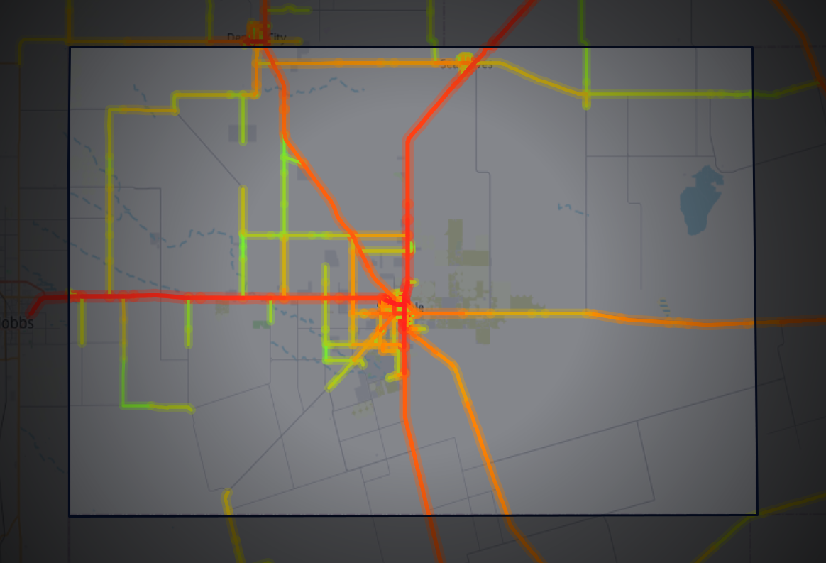 Traffic map of Gaines, Texas