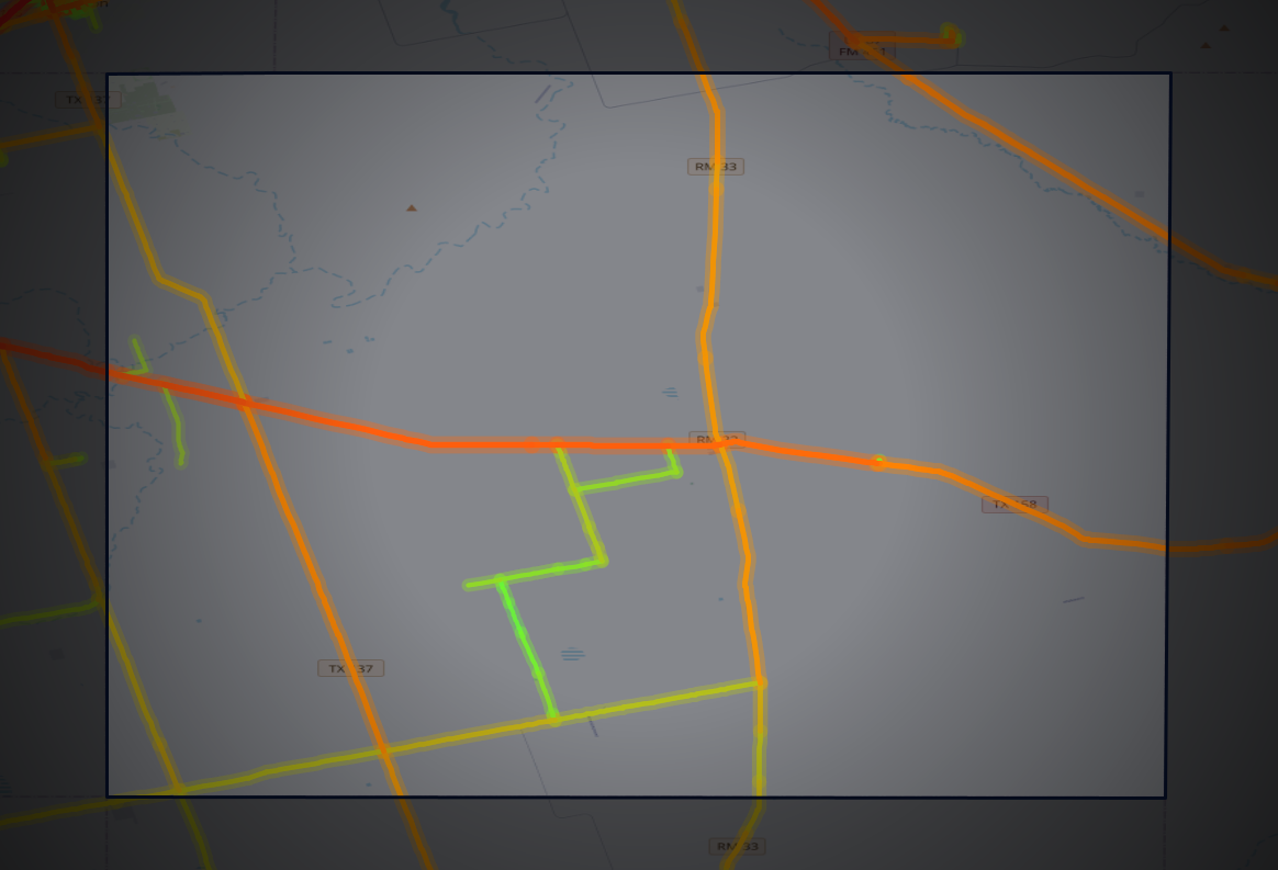 Traffic map of Glasscock, Texas