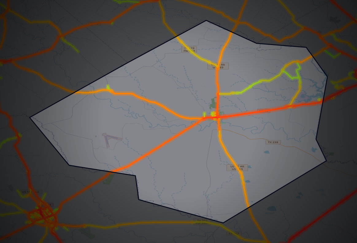 Traffic map of Goliad, Texas